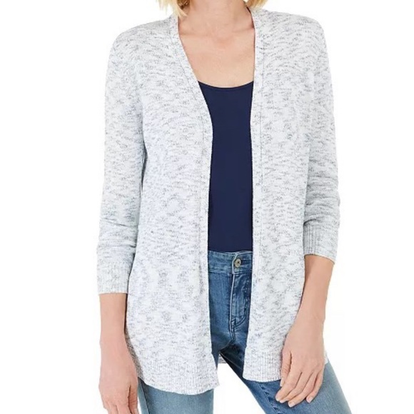 NEW CHARTER CLUB Curved-Hem Completer Longline Open Cardigan Sweater - Picture 1 of 5